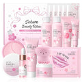 Japan Sakura SkinCare Set, 15Pcs Hydration Skin Care Gift Set for Teen Girls, Deep Moisturize Skin and Strengthen the Skin Barrier, Sakura Extract Skin Care Routine Kit for Women