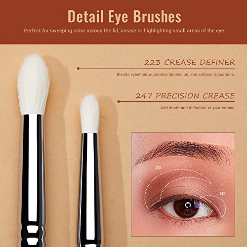 Jessup T334 Eyeshadow Brush Set 7pcs Fluffy Eye Makeup Brushes for Blending