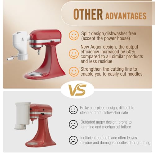 Pasta Press Attachment for KitchenAid Stand Mixer with 7 Discs