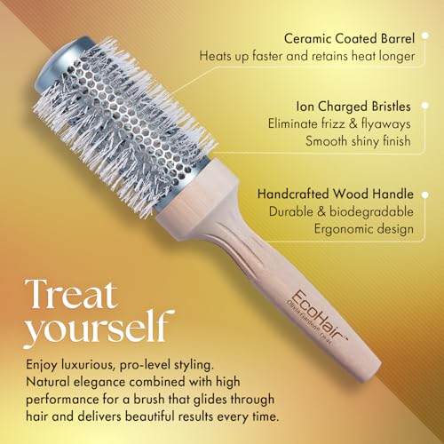 Olivia Garden EcoHair 1.75-Inch Bamboo Thermal Round Hair Brush for Blow Drying
