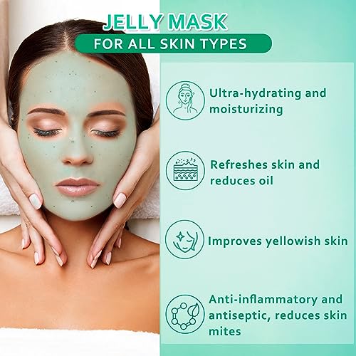 Jelly Mask Powder for Facials Care,Hyalorunic Acid 24k Gold Aloe Vera Jelly Masks for Facials Professional