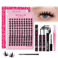 PRO LASHBEAUTY California Sunset Lash Clusters Kit Wispy Eyelash Clusters Lashes Natural DIY Lash Extension Kit Cluster Eyelash Extensions Kit Individual Lashes Cluster Eyelash (Sunset, 10-18mix)