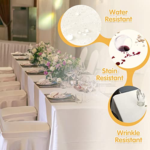 BRILLMAX Ivory Tablecloth 70x120 Inch 10 Pack for 6-8ft Rectangle Tables