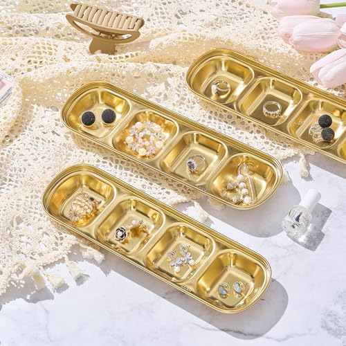 8 Pcs Esthetician Face Mask Trays Set - Gold Stainless Steel, Large, Professional Skincare Organizer