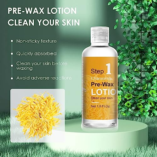 Mini Pre Wax Spray and After Wax Spray, Triple-bottle Set After Wax Care with Pre Wax Cleanser, Wax Remover Oil and Skin Soother Organic Aloe Vera Gel for Sensitive Skin