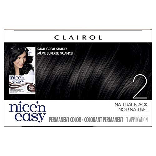 Clairol Nice'n Easy Liquid Permanent Hair Dye, 2 Black Hair Color, Pack of 3