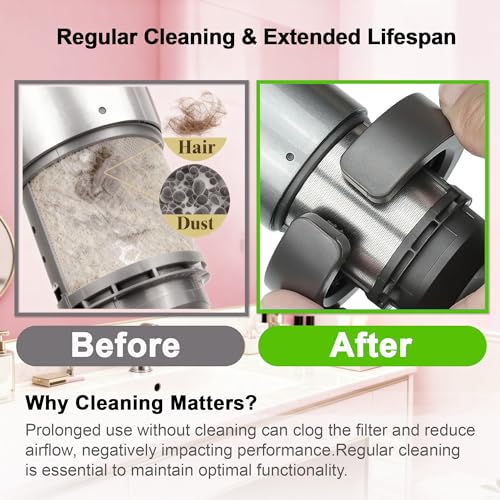 Outer Filter Cover + Filter Cleaning Brush for Dyson Airwrap Hair Styler,HS01/HS05/HS08 Outer Strainer Filter Cage Replacement Parts,Cleaning Brush Accessory for Dyson Airwrap