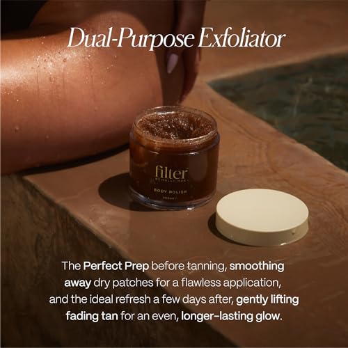Filter by Molly-Mae Body Polish | Moisturizing Body Scrub with Apricot Kernel Oil & Shea Butter | Self Tan Remover & Pre-Tan Exfoliating Scrub | Anti-Inflammatory | Smoothing & Luxurious 300ml