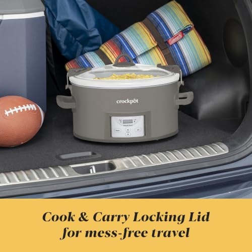 Programmable 7-Quart Slow Cooker with Locking Lid - Grey
