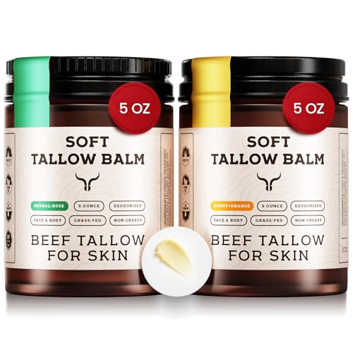 Herbal Rose & Honey Orange Tallow Balm Set - Moisturizing Skin & Face Care