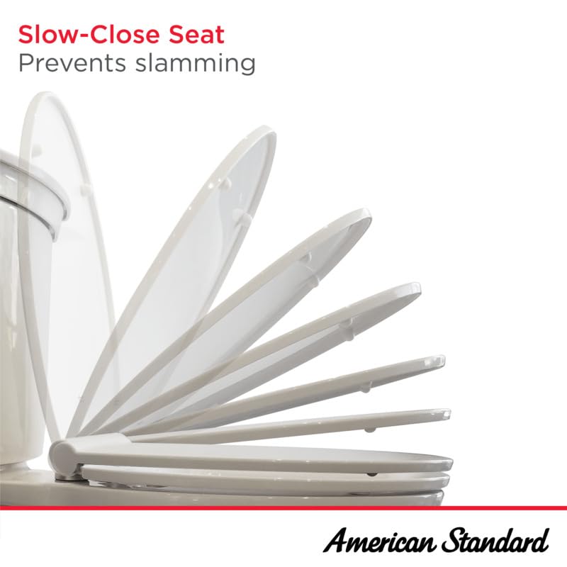 Elongated Slow-Close Toilet Seat with Telescoping Lid - White, American Standard 5025A65G.020