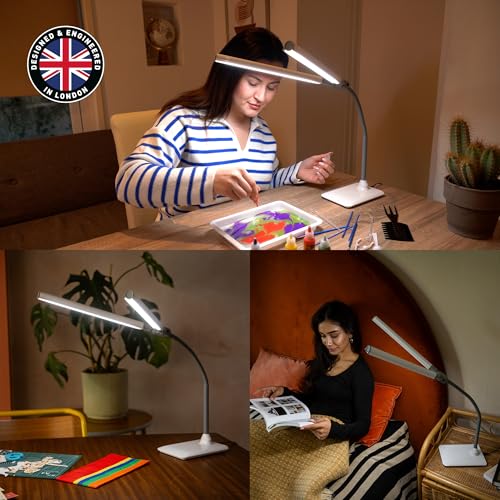 DuoPro Double Shade LED Table Lamp - Flexible Brightness for Sewing & Crafting - Variation of Duo Pro - Table