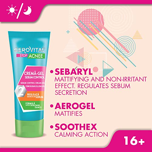 Sebum Control Face Cream-Gel for Oily Skin - Shine-Free, Matte Finish, 50ml