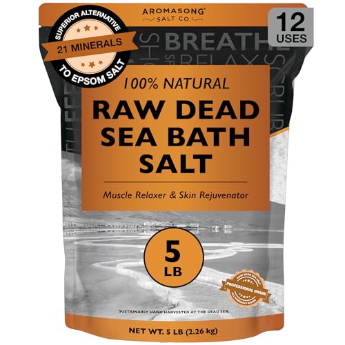 Unscented 80oz Aromasong Dead Sea Bath Salt - Pure Mineral Soak & Relaxation