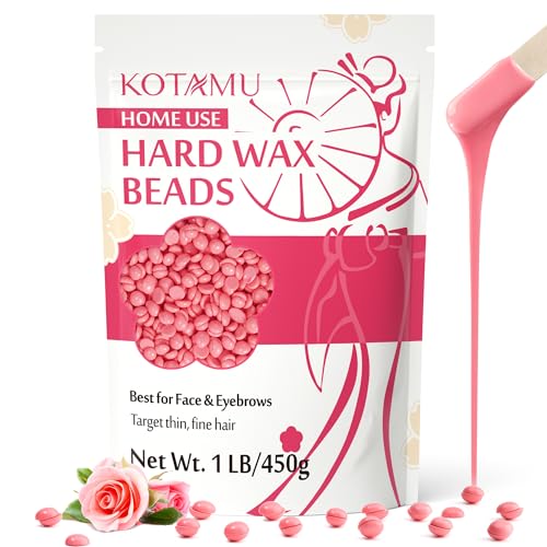 KOTAMU Pink Hard Wax Beads for Hair Removal, 16oz, Sensitive Skin, Face & Body