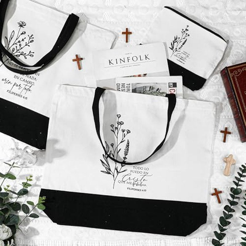Abbylike 20 Pcs Christian Gift Bags Set Faith Inspirational Tote Bag Religious Makeup Bag Gifts for Wife Mom Women