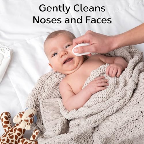 Nolla Nose and Face Wipes for Babies & Kids with Saline, Vitamin E, & Aloe | Unscented | Compostable, 180 Count (6 Packs of 30)