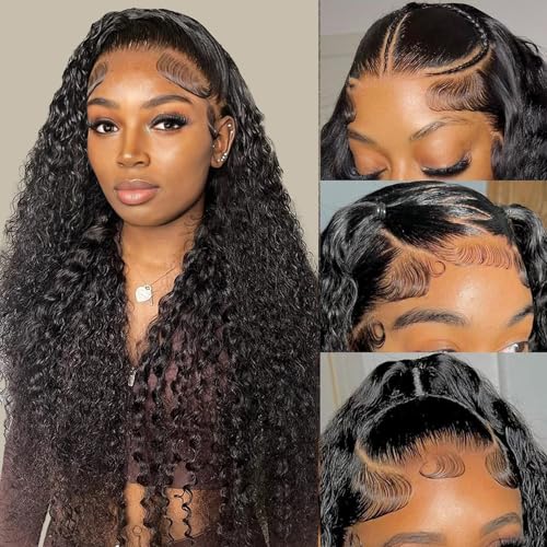 Natural Color 20 Inch Deep Wave Lace Closure Human Hair Pre-Plucked with Baby Hair
