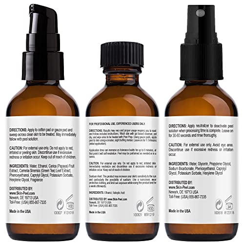 Salicylic Acid 20% Peel Kit - Includes Prep & Neutralizer - 1 Fl Oz Pack of 3
