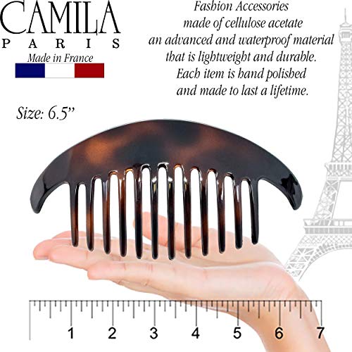 Tortoise Shell Hair Combs Set - 4 Piece French Side Interlocking Clips for Women