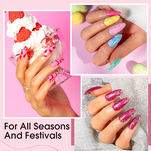 ROSALIND 65PCS Gel Nail Polish Set 60 Colors Glitter Red + Top & Base Coats - Variation of THIS listing