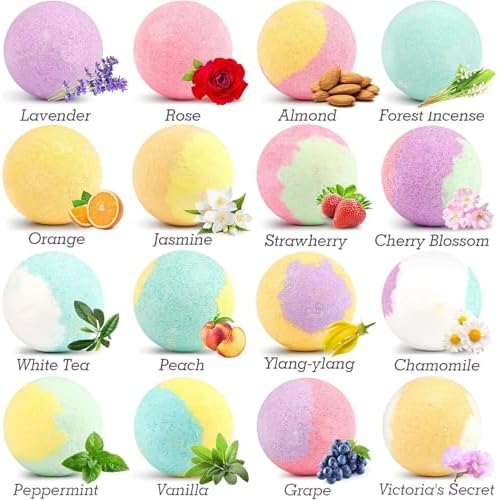 Bath Bombs Gift Set,16Pcs Organic Bath Bombs for Women Relaxing Bath Gifts for Women,Her on Birthday,Christmas