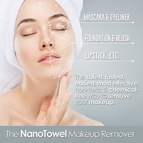 Nano Makeup Remover Cloth 3-Pack - Multi Color Reusable Facial Cleansing Towels Grey Pink Green