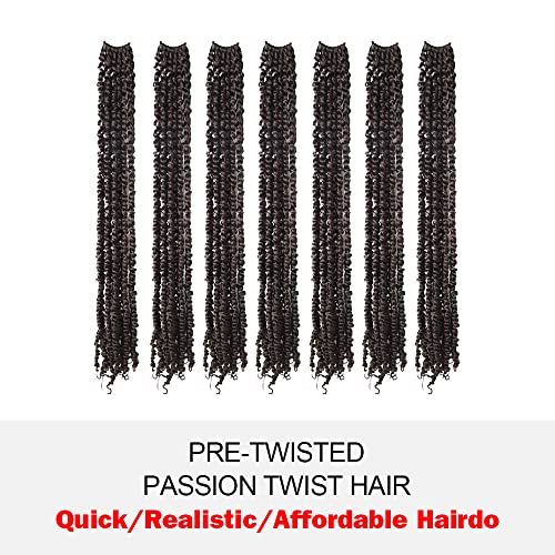 WUDAS Pre-Twisted Passion Twist Crochet Hair 30in 4# Brown Pack of 8