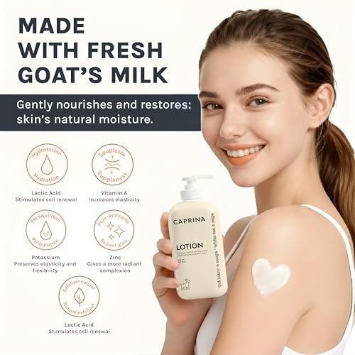 Goat’s Milk Body Lotion with White Tea & Sage - 500ml, Hydrating & Nourishing for Dry Skin