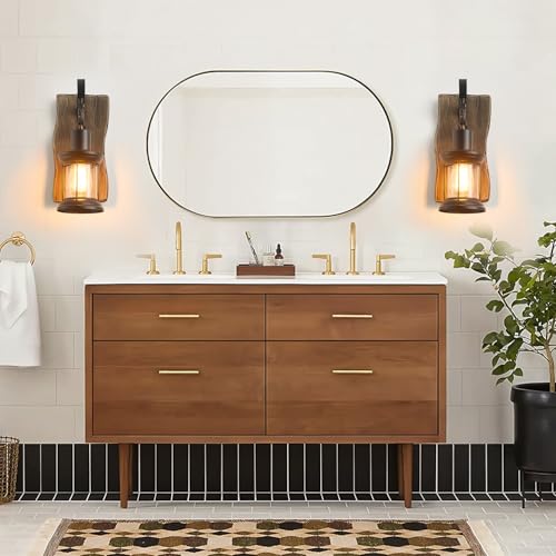 Farmhouse Wall Sconces 2 Pack Rustic Indoor Wall Lights with Clear Glass - NDDSWM