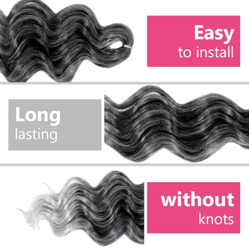 Tgrey Ocean Wave Crochet Hair for Black Women Water Wave Deep 6 Inch 8 Pack
