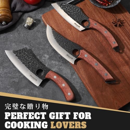 Japanese Kitchen Knife Set - 3-Piece Butcher, Chef & Viking Knives