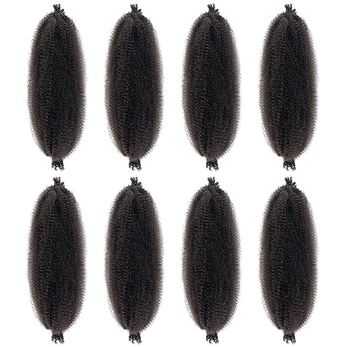 16 Inch Brown Spring Twist Hair - Pre-Fluffed Afro & Marley Twist Extensions - 8 Packs