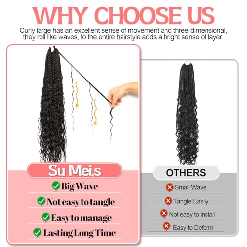 18 Inch Water Wave Boho Crochet Hair - 9 Packs for Black Women - Variation 1B#