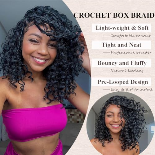 14 Inch Goddess Box Braids Crochet Hair for Black Women - Pack of 7, Gray