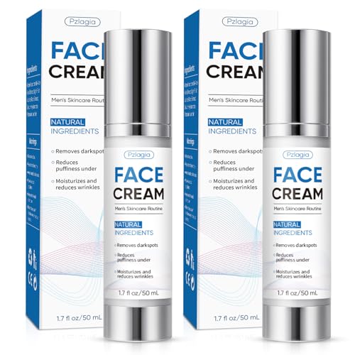 6-In-1 Mens Face Cream Anti-Aging Mens Anti Aging Face Cream & Wrinkle Moisturizer For Men with Hyaluronic Acid Niacinamide Para Hombre for Firming Dark Spot Correction Men Skin Care 2 Pack 1.7 Fl Oz