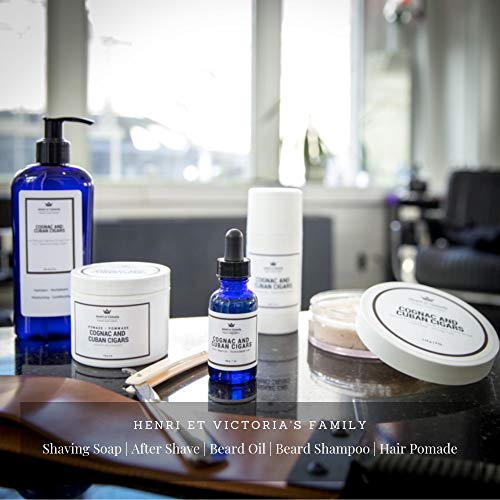 Henri et Victoria After Shave Balm for Men - Cognac & Cuban Cigar Scent, Post-Shave Relief, 3.4 oz