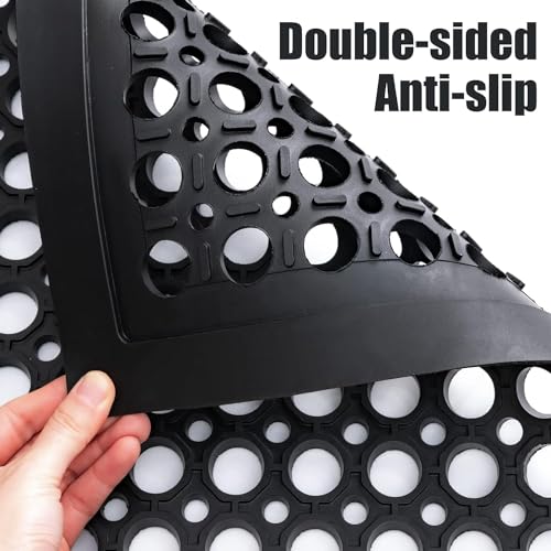 36 x 60 Inch Anti-Fatigue Rubber Floor Mat 2 Pack for Restaurant Kitchen & Garage