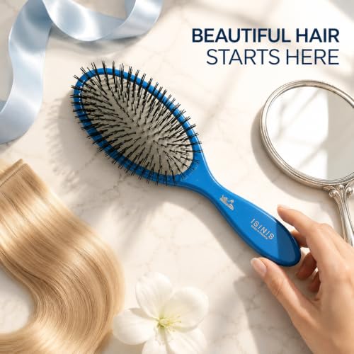 Electric Hair Brush 8-Row Styling Brush for Blow-Drying & Detangling - Blue