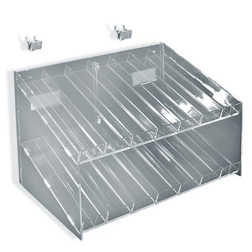 Azar Displays 222987 2-Tiered, 14 Compartment Cosmetic Tray