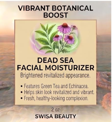 Dead Sea Facial Moisturizer - Hydrating Mineral Cream with Aloe & Green Tea 2 oz