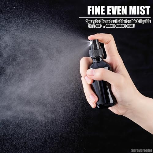 Glass Spray Bottles (2oz-24pcs, Black)