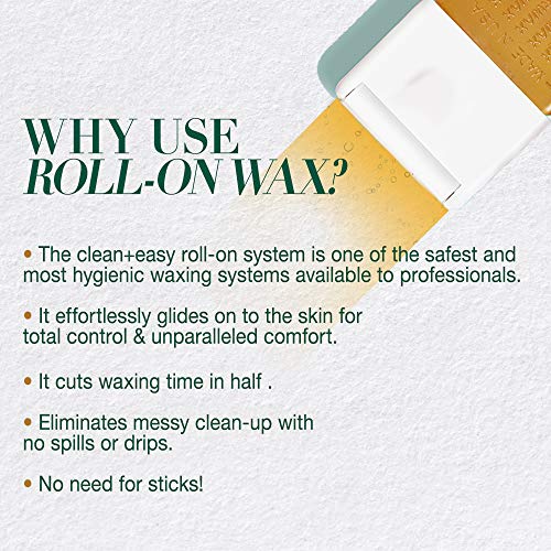 Clean + Easy Large Wax Roller Heads ? Roll On Wax Refill Applicators, Compatible with Wax Cartridges for Legs & Body Hair Removal, 3 Pack