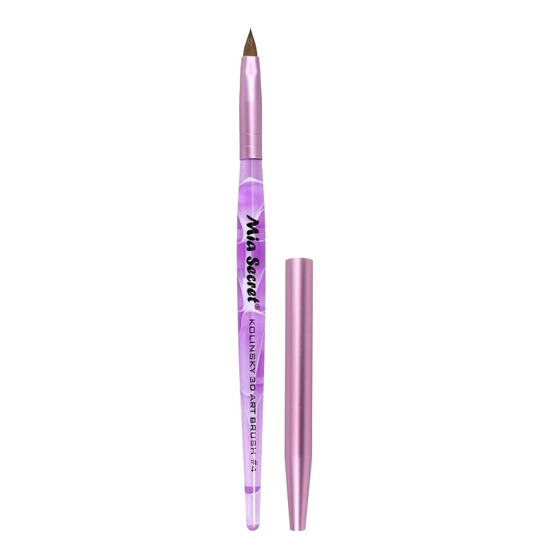Nail Art Brush Set - Kolinsky Hair 4 Sizes for Acrylic & 3D Nail Art