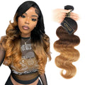 Brazilian Human Hair Extensions - Ombre Body Wave Bundle 10 Inches #1b/4/27