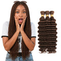 Human Braiding Hair Bundles for Boho Knotless & Goddess Styles - 22 Inch Dark Brown #4-BRD-D