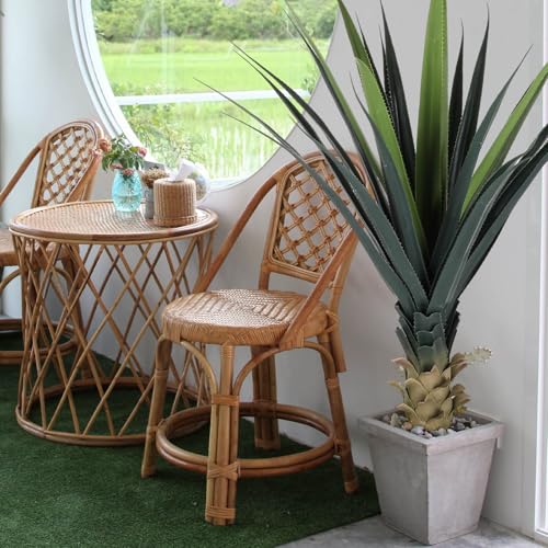 Artificial Spiked Agave Plant 4ft Tall Potted Faux Greenery Outdoor Indoor - Green, 48"