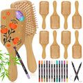 Rectangular DIY Bamboo Hair Brush Painting Kit with 12 Markers - Square