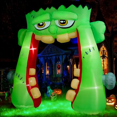 10FT Inflatable Frankenstein Archway Halloween Yard Decoration with LED Lights