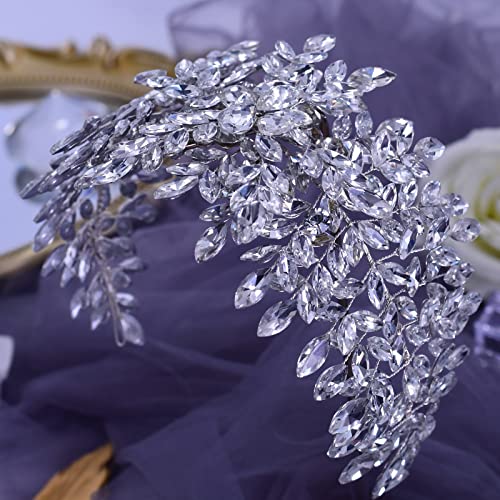 Silver Rhinestone Bridal Headband - Wedding Hair Accessory for Women & Girls